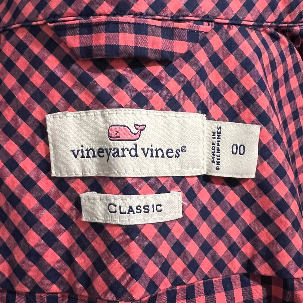 Alicetown Gingham Chilmark Classic Magenta Button Down, Sz 00 - Picture 3 of 7